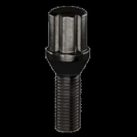 12X1.25 BOLTS 6 SPLINE SHANK: 28MM BLACK