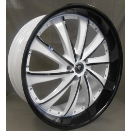 0016  White Diamand Wheel 20''X8.5 BLACK & WHITE