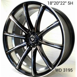 W3195 18''X8 BLACK MACHINED